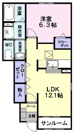 アムール　モコの物件間取画像